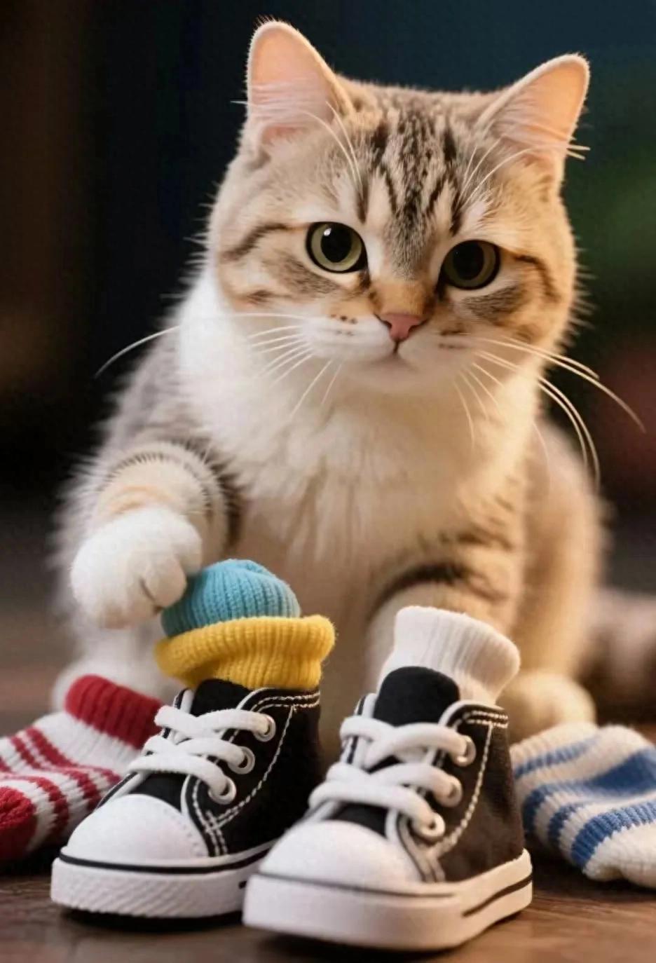 袜子的奇幻漂流:人类咋成了猫主子的玩具供货商?-派特超人-宠物